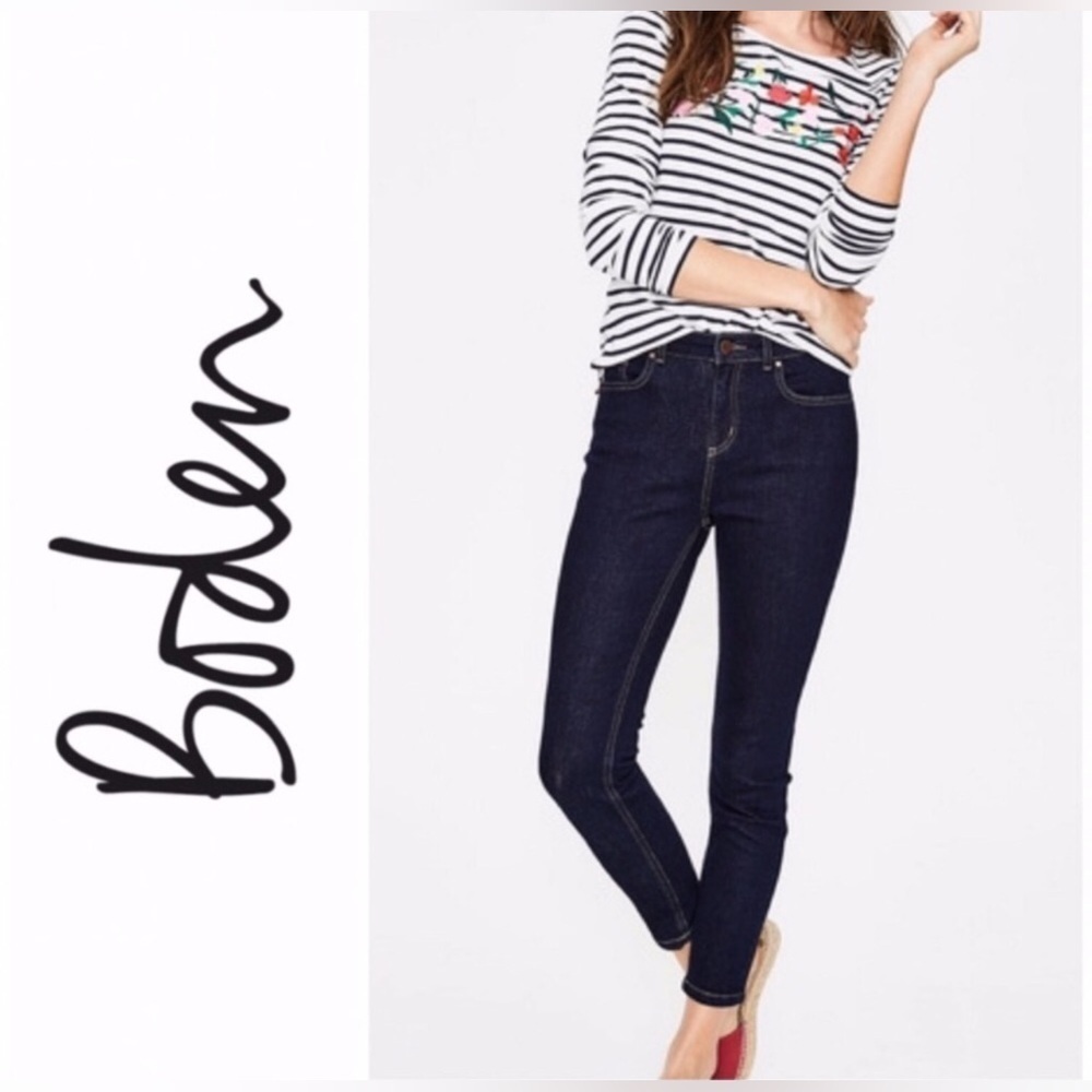 Boden The Cropped Soho Skinny Blue Jeans | 8